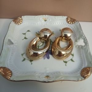 Vintage style chunky gold hoops